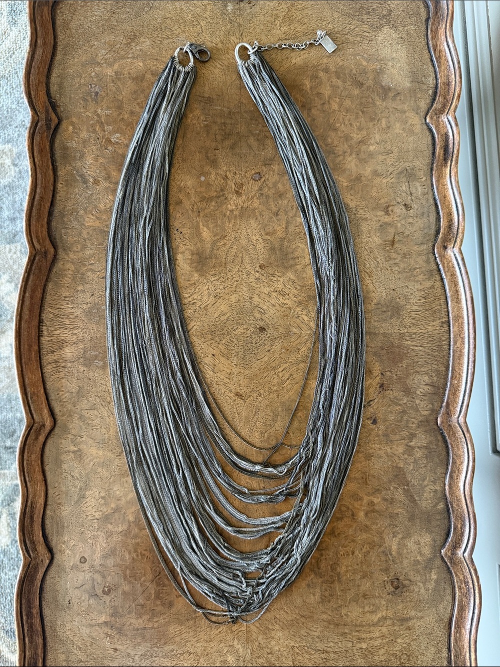 Kenneth Cole Silver-Tone Multi Strand Tassel Necklace